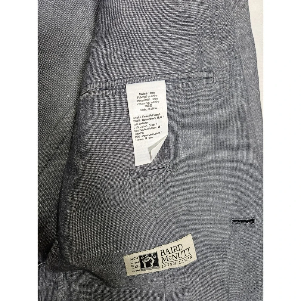 J Crew Blazer Mens 34S Ludlow Baird McNutt Linen Blend Gray Unstructured